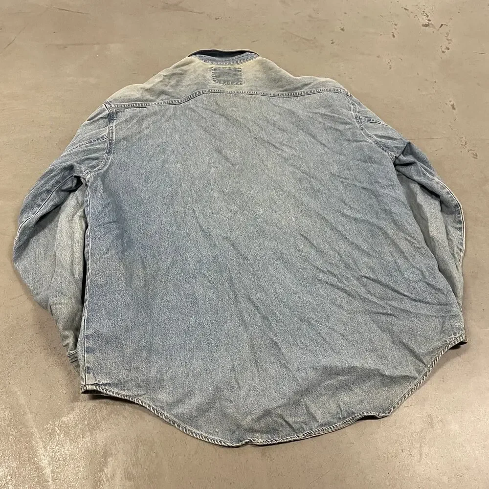 90s distressed Levi’s denim western shirt